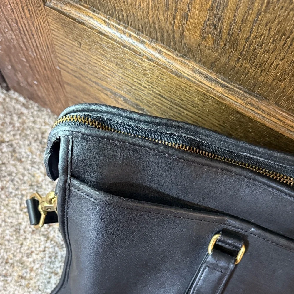 Vintage COACH A7C5282 Black Leather Brief/Work Bag Excellent Condition Rare Find